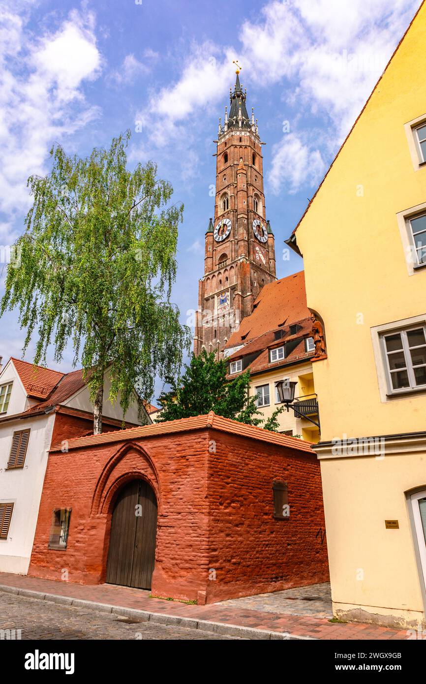 Landshut, Germany - July 24, 2023: View of Sankt Martin Kirche
