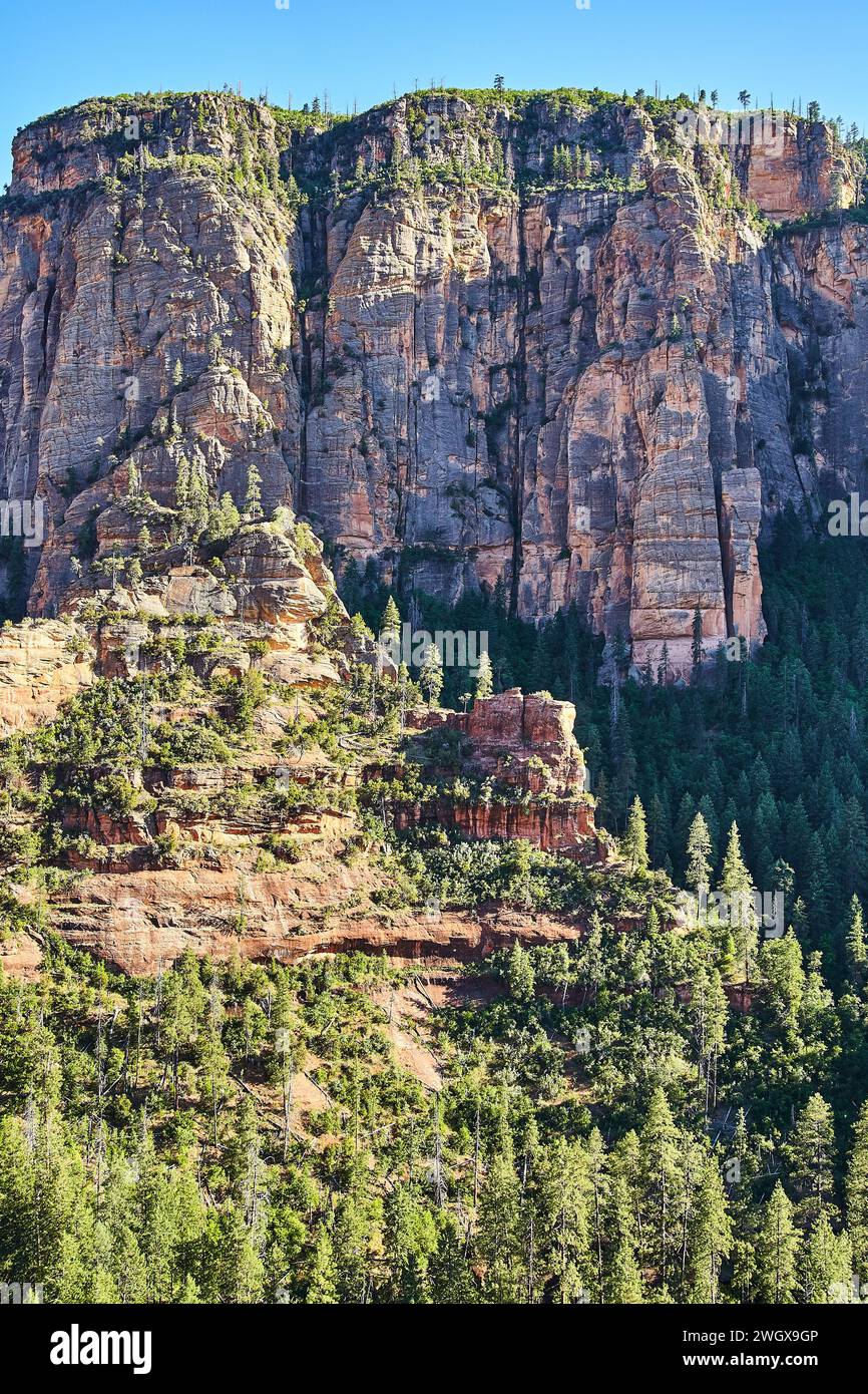 Aerial View of Sedona Red Rock Cliffs with Lush Greenery Stock Photo ...