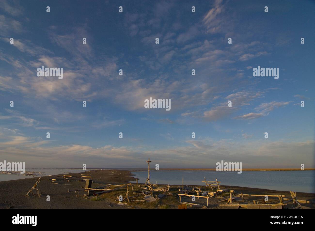 camp on a sandspit along anwr 1002 coastal plain sandspit barrier ...