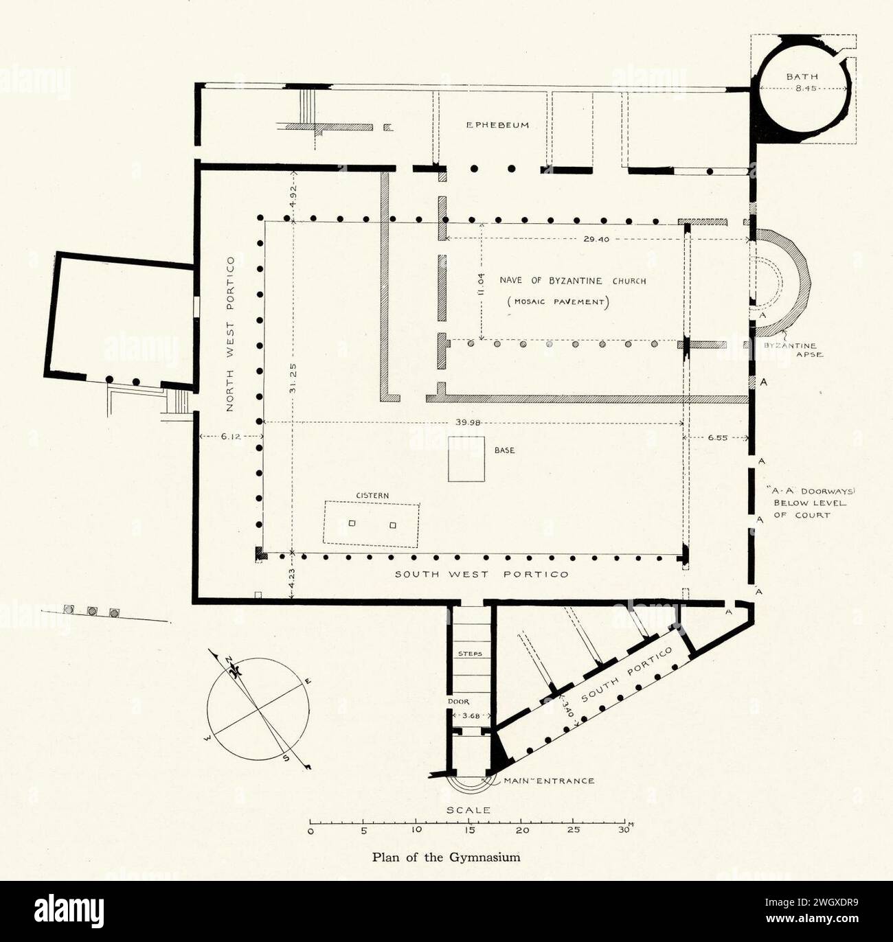 Assos, restored plan of the gymnasium (Investigations at Assos, p183 ...