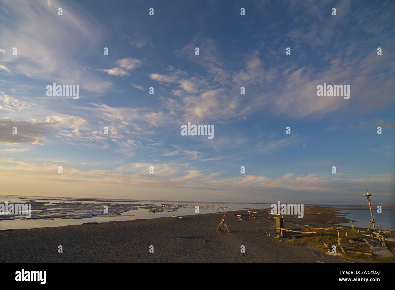 camp on a sandspit along anwr 1002 coastal plain sandspit barrier ...