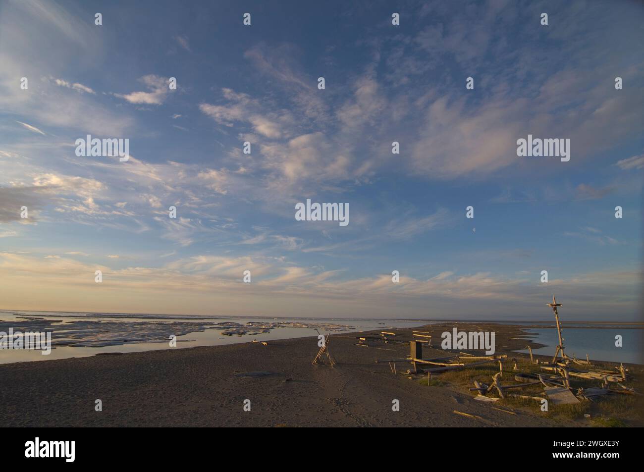 camp on a sandspit along anwr 1002 coastal plain sandspit barrier ...