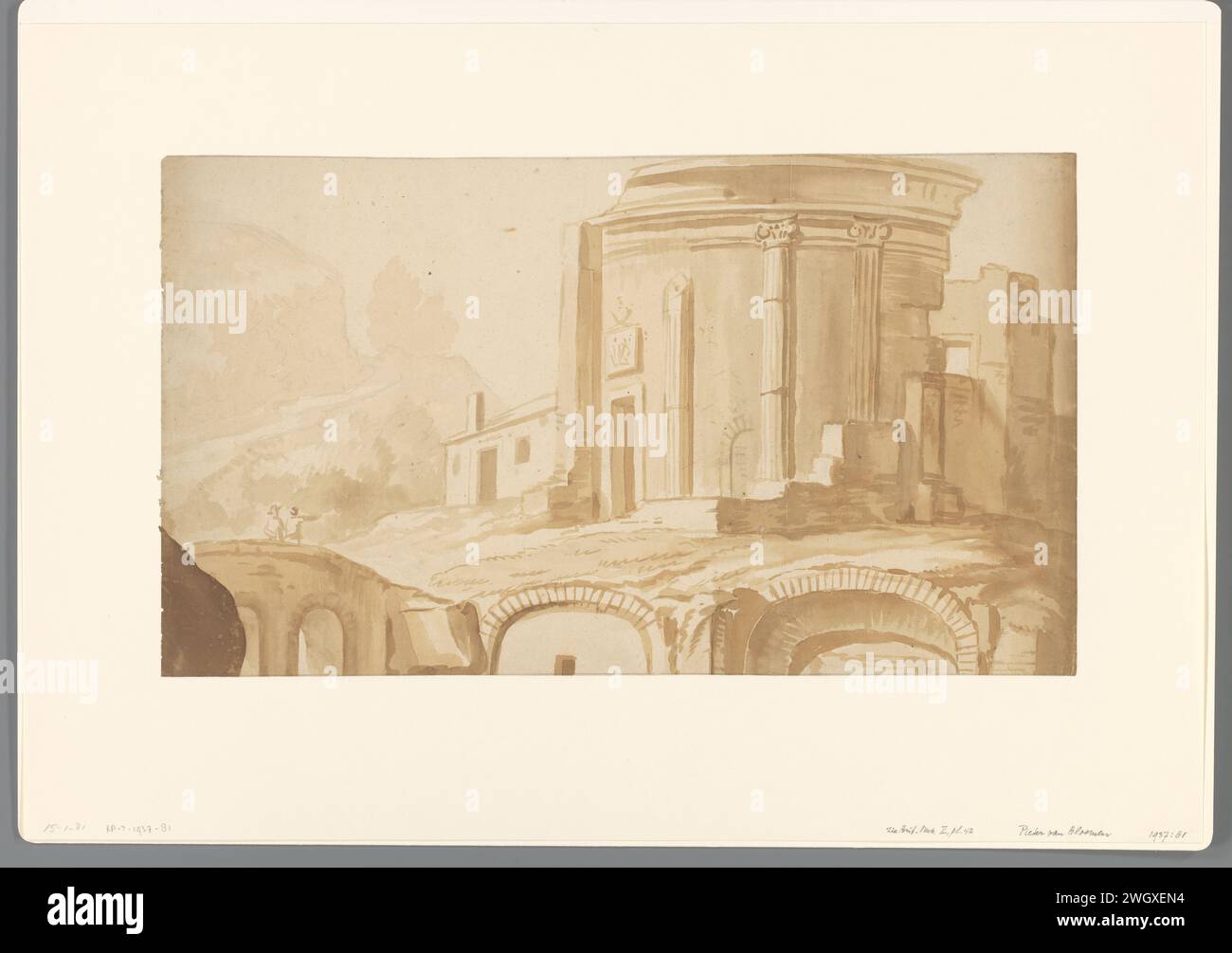 Italian landscape with ruins van Tempel, Pieter van Bloemen, 1667 ...