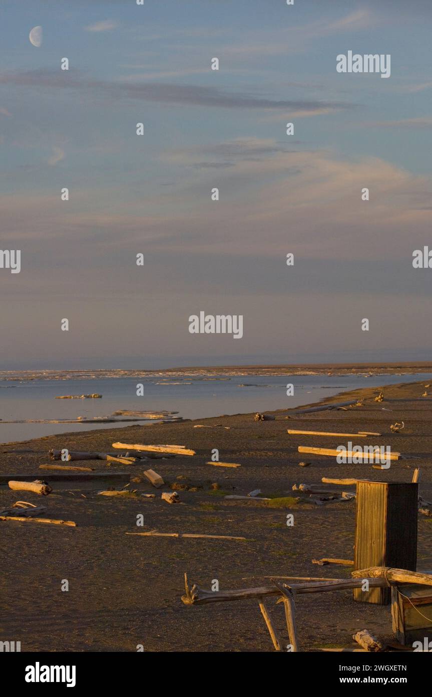 camp on a sandspit along anwr 1002 coastal plain sandspit barrier ...