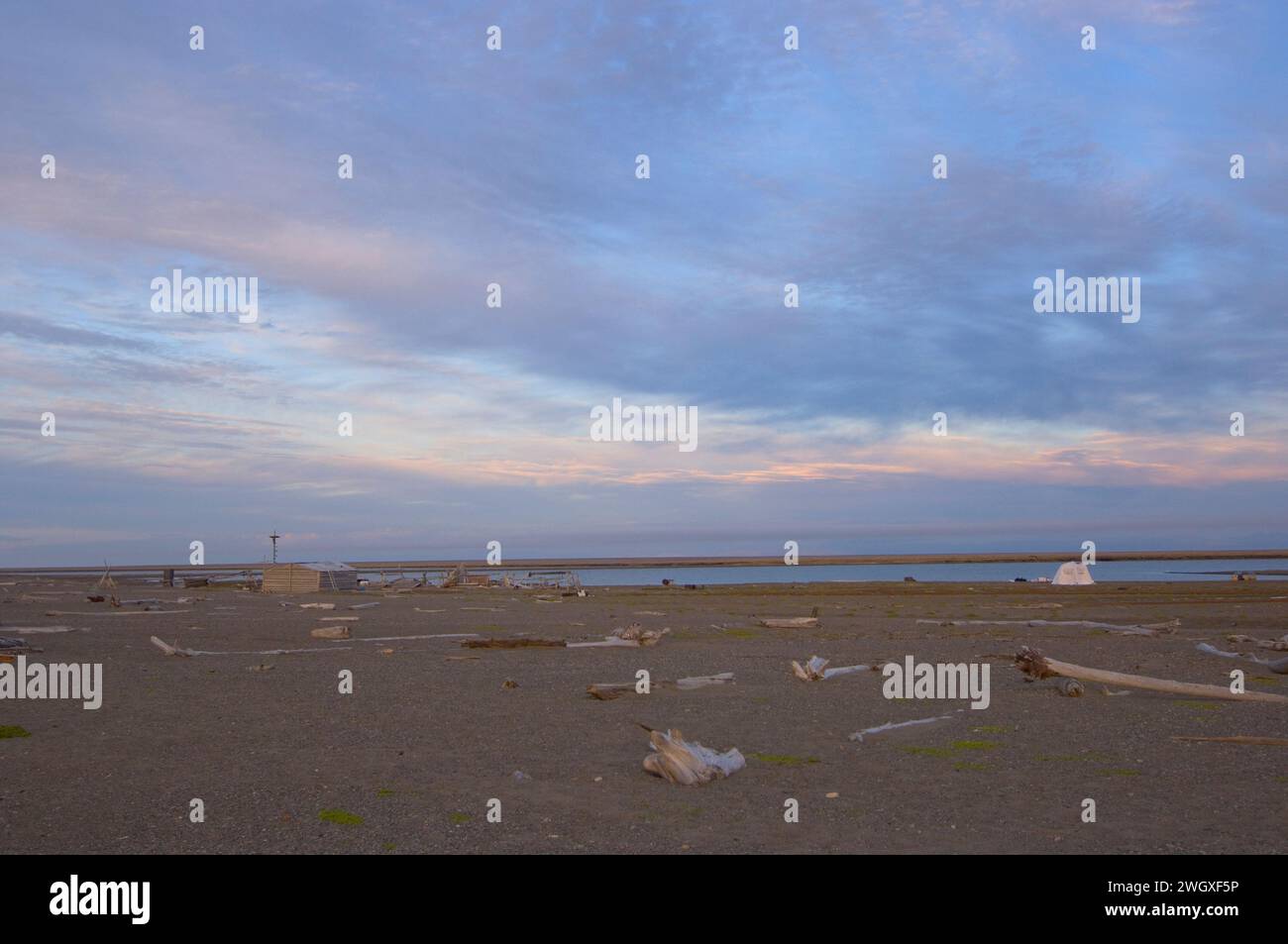 camp on a sandspit along anwr 1002 coastal plain sandspit barrier ...