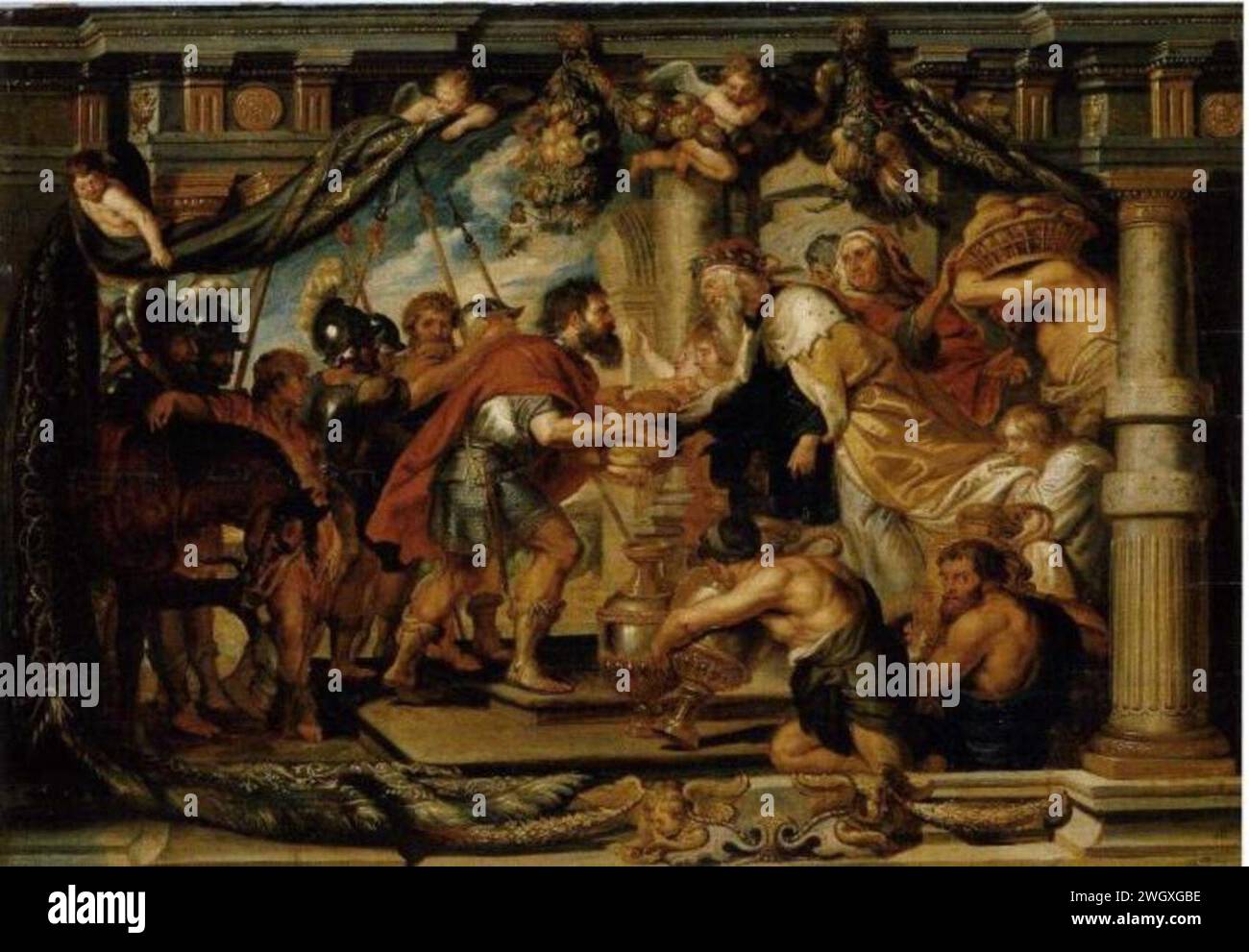 Atelier van Peter Paul Rubens - Abraham en Melchisedek (Genesis14-18-20) Stock Photo