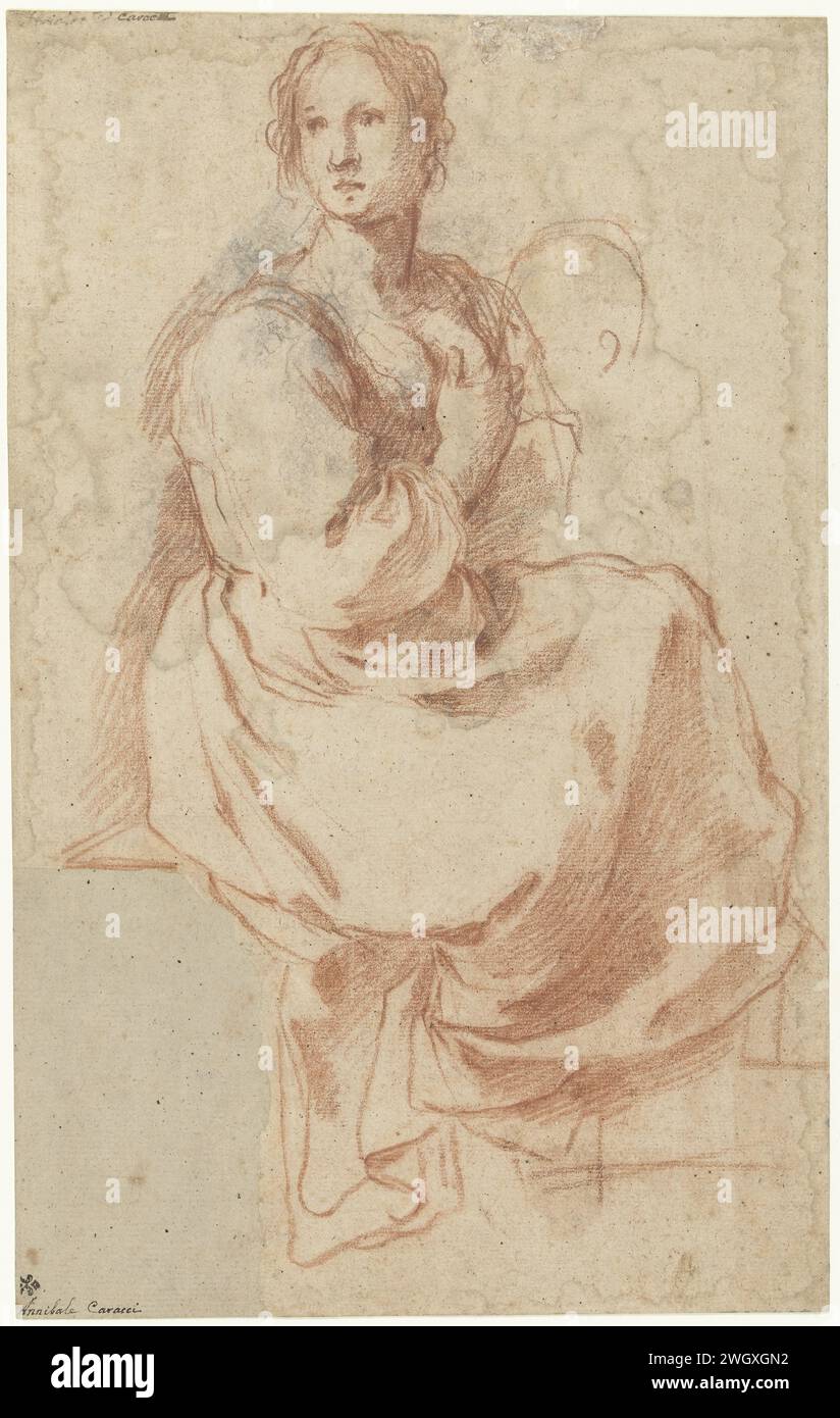Studie Voor Pero, Giovanni Martinelli (ACTRUTED TO), 1620 - 1668 drawing Study for Pero, in a 'Caritas Romana'.  paper. chalk  But Suckling Cimon ('Roman Caritas') Stock Photo