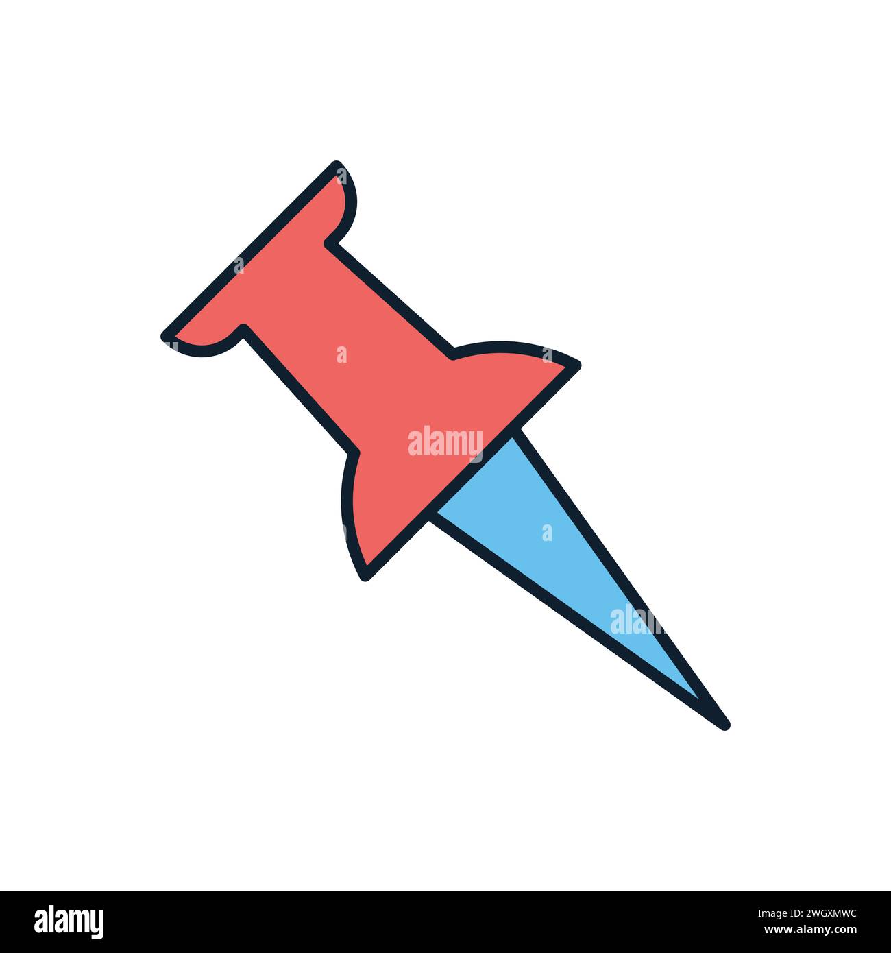 Push Pin related vector icon. Isolated on white background. Vector ...