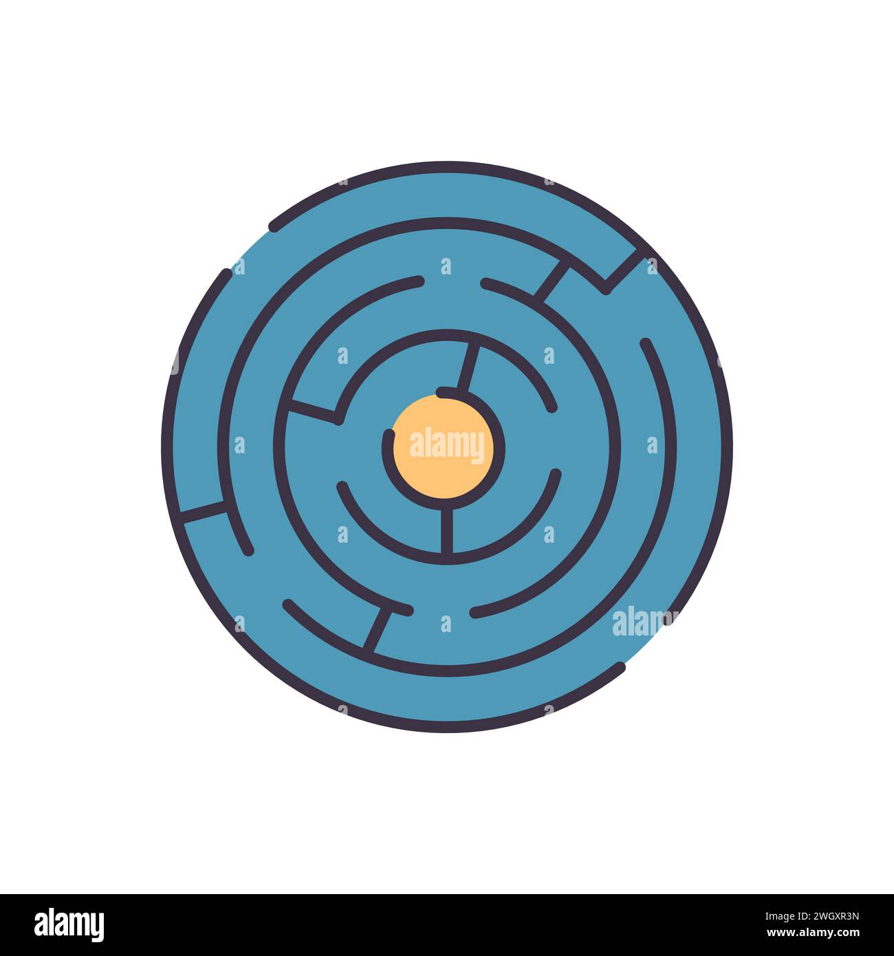 Labyrinth related vector icon. Isolated on white background. Vector illustration Stock Vector