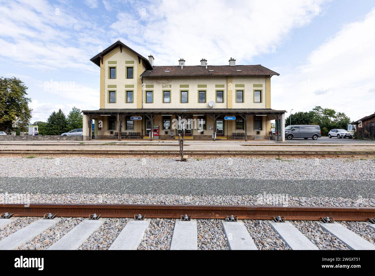 Station Of The District Capital Horn NÖ, Austria Stock Photo