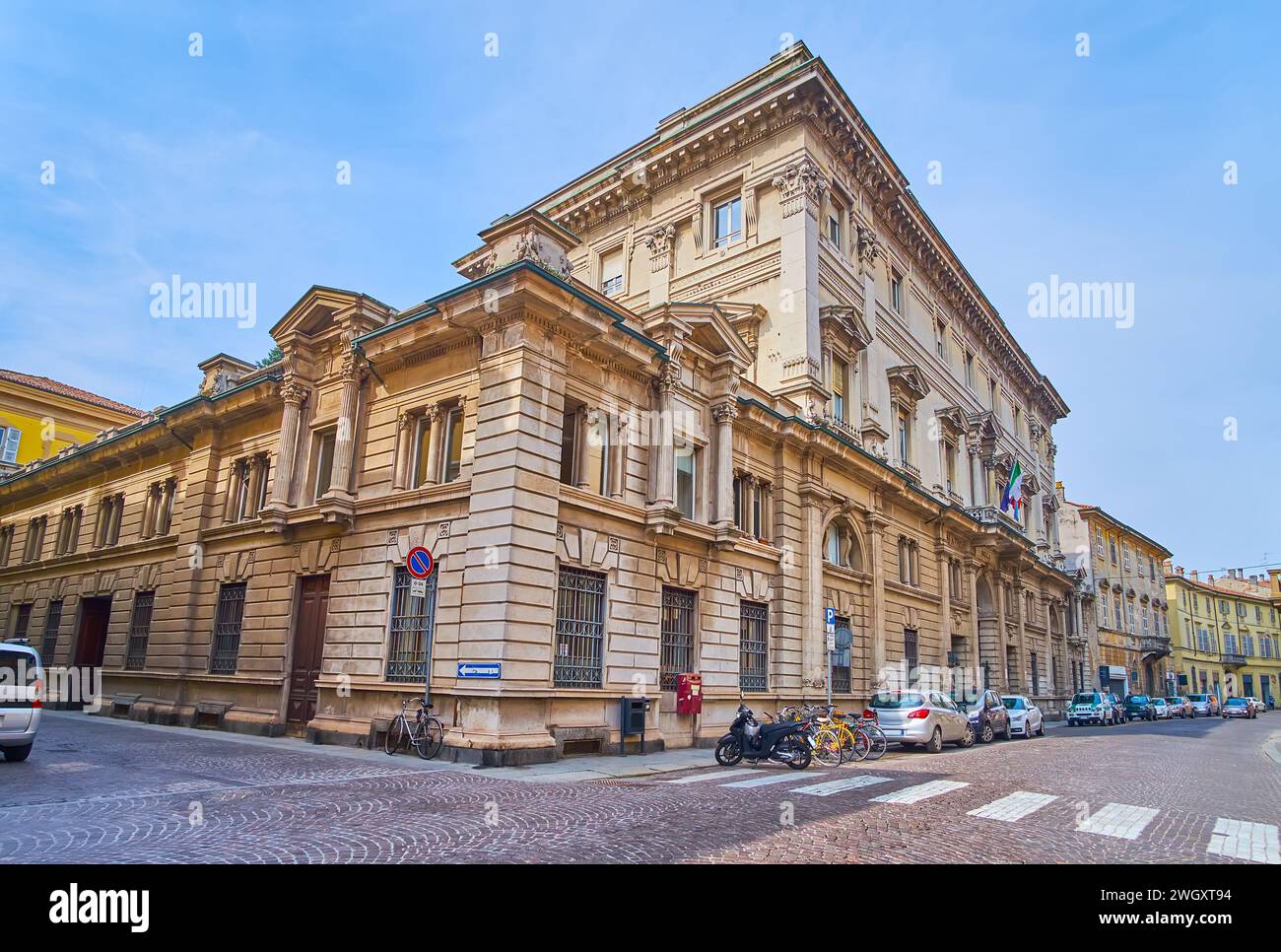 The beautiful building of Palazzo della Provincia on Corso Giuseppe Garibaldi in Piacenza, Italy Stock Photo