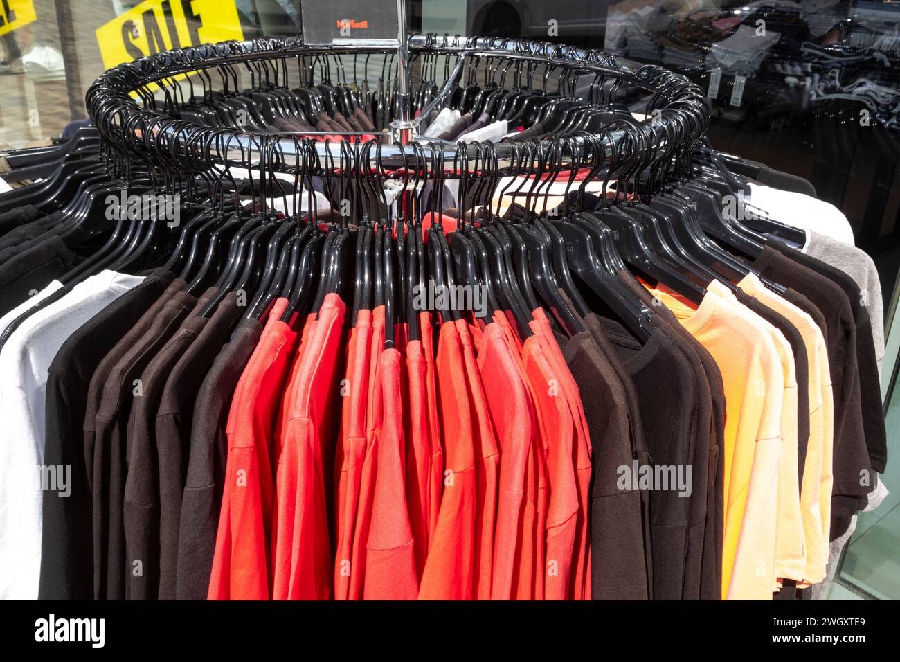 Clothing Sales, Shirts Stock Photo