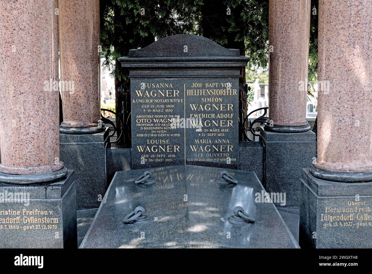 Otto Wagner, Architect, Ehrengrab At Hietzinger Cemetery In Vienna, Austria Stock Photo
