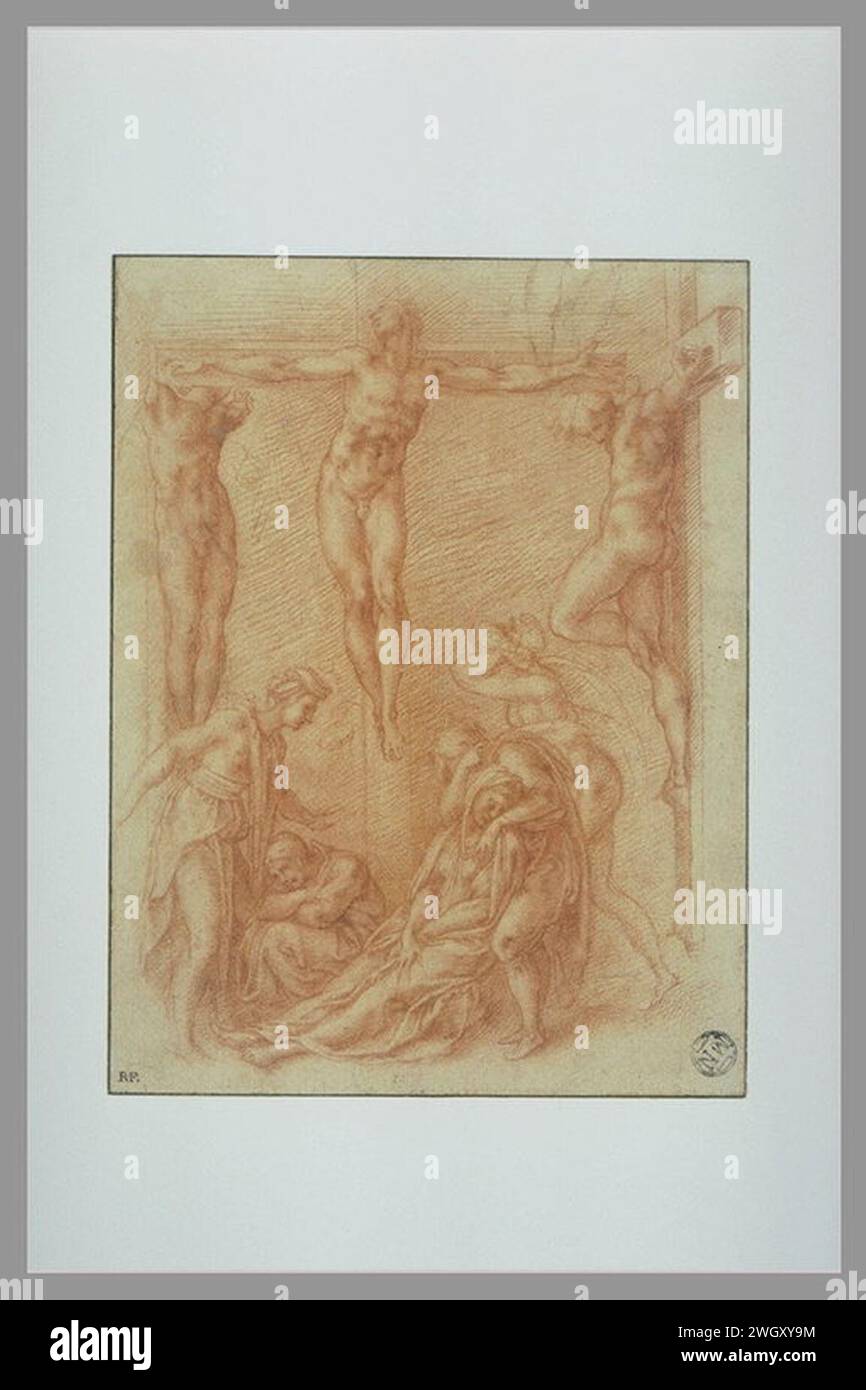 Attribué à BUONARROTI Michelangelo - Crucifixion, INV 839, Recto. Stock Photo