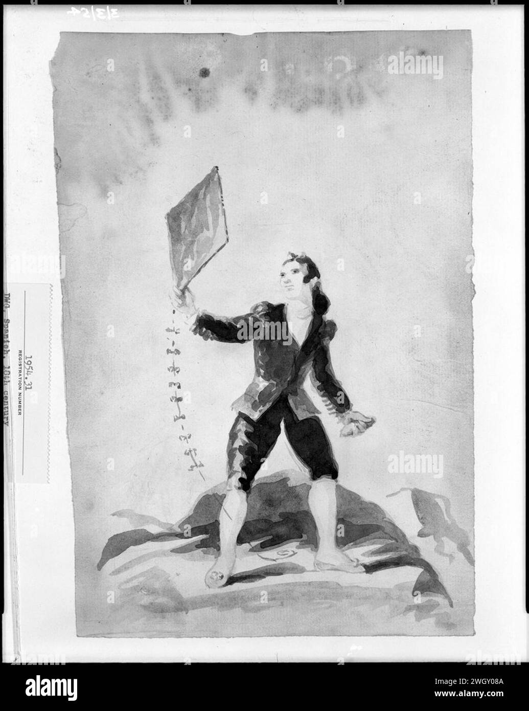 Attributed to Francisco José de Goya y Lucientes - Man Flying a Kite, 1954.31. Stock Photo