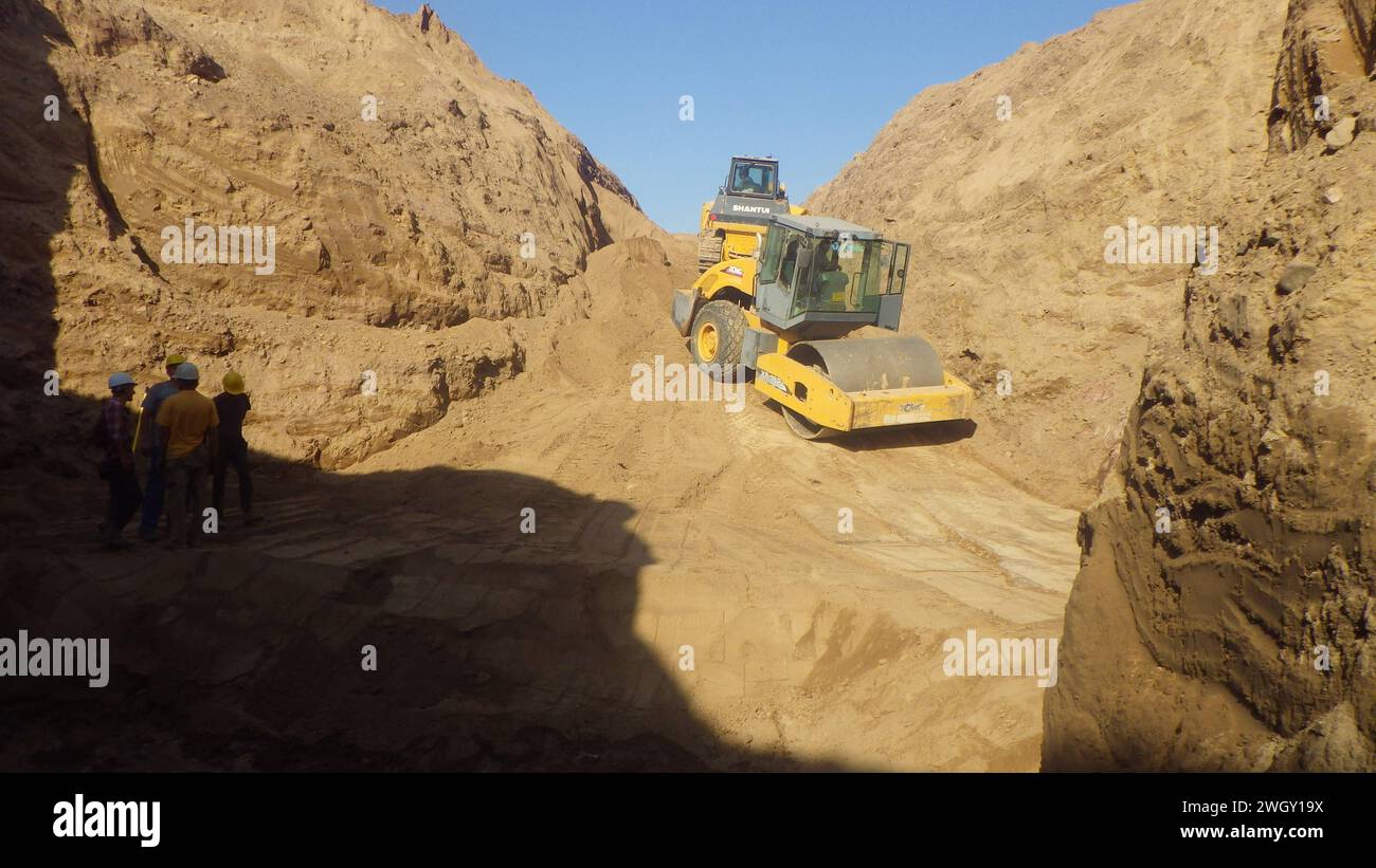 road construction in civil engineering, public road network for mobility road construction in civil engineering Stock Photo