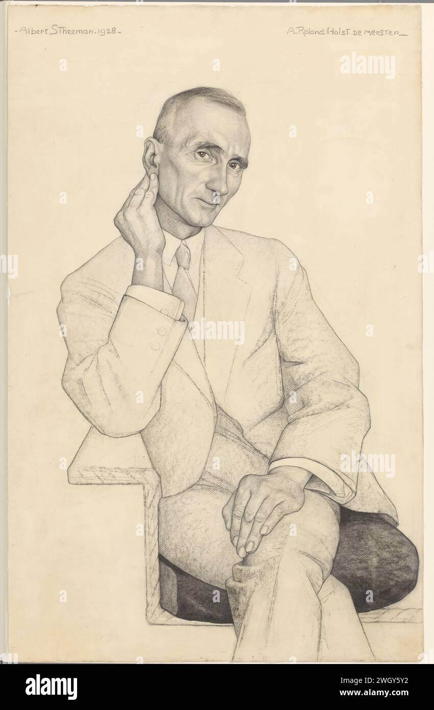 Drawing Image Rolond Portrait of Albert Stheeman, Annie Roland Holst-De Meester, 1928 ...