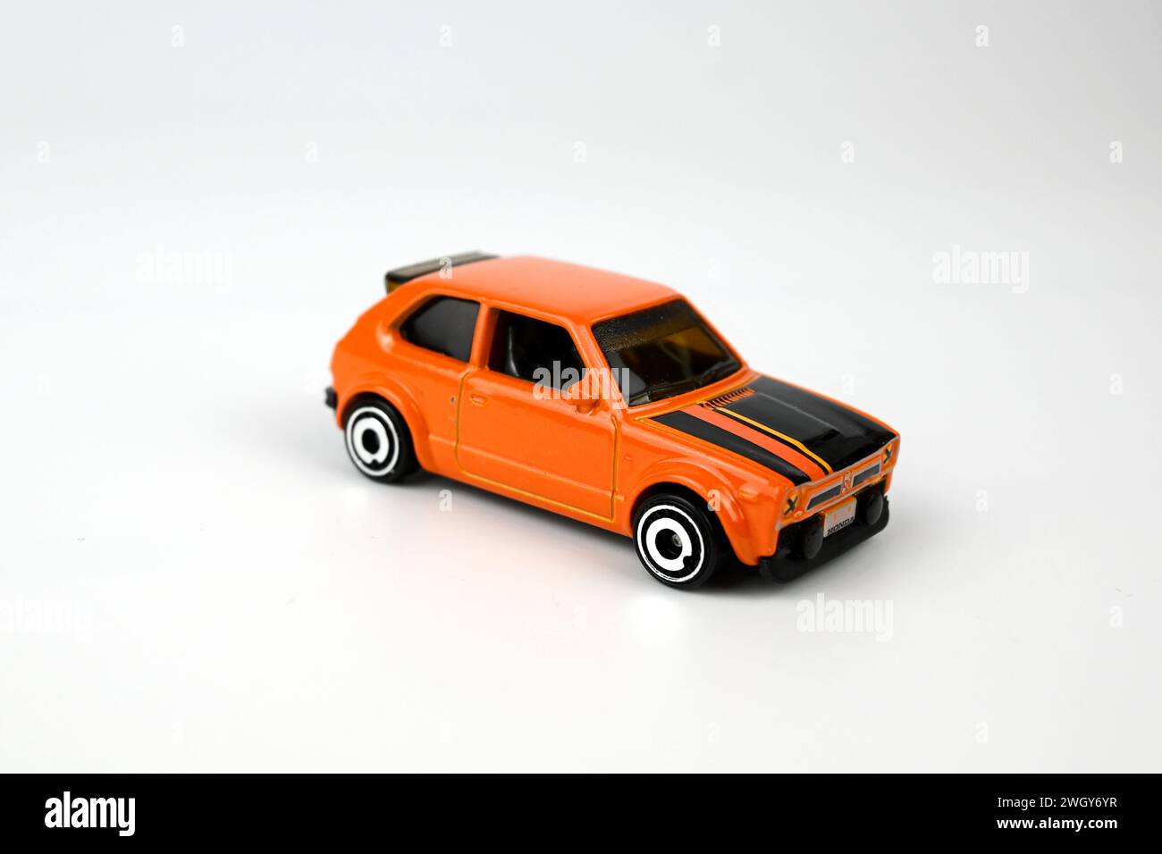 Hot Wheels Honda Civic 73 custom on white background Wales, UK 6