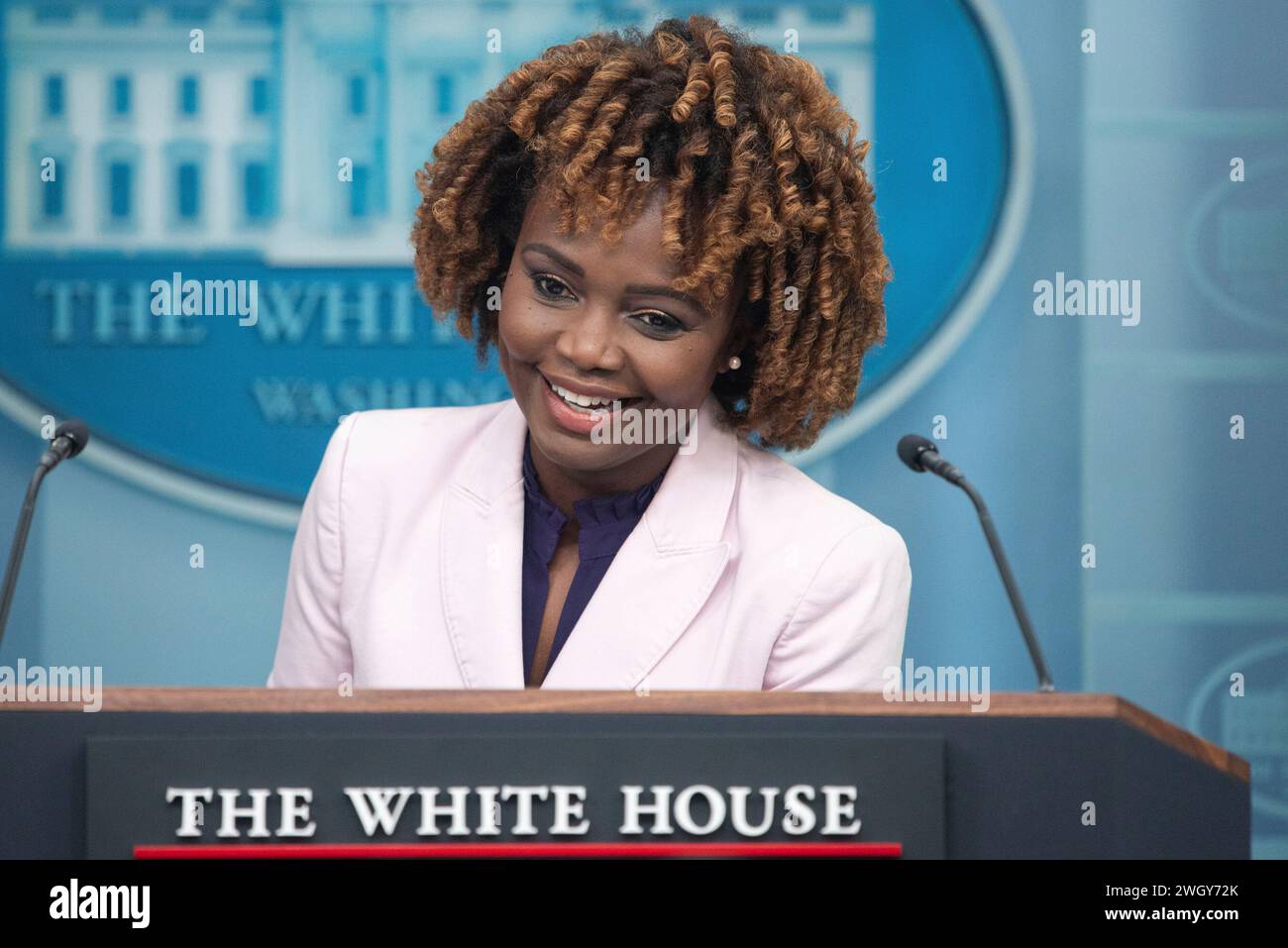 White House Press Secretary Karine - White House Press Secretary Karine Jean Pierre Speaks To Press During The Daily Press Briefing At The White House On February 6 2024 Credit Annabelle Gordon Pool Via Cnp 2WGY72K 