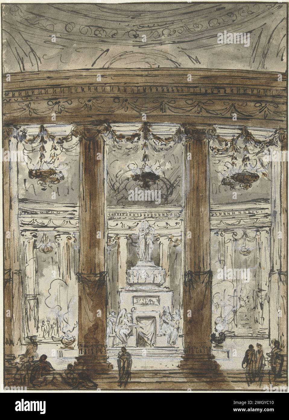 Interior of a Mausoleum, Charles Michel-Ange Challe, 1728 - 1778 ...