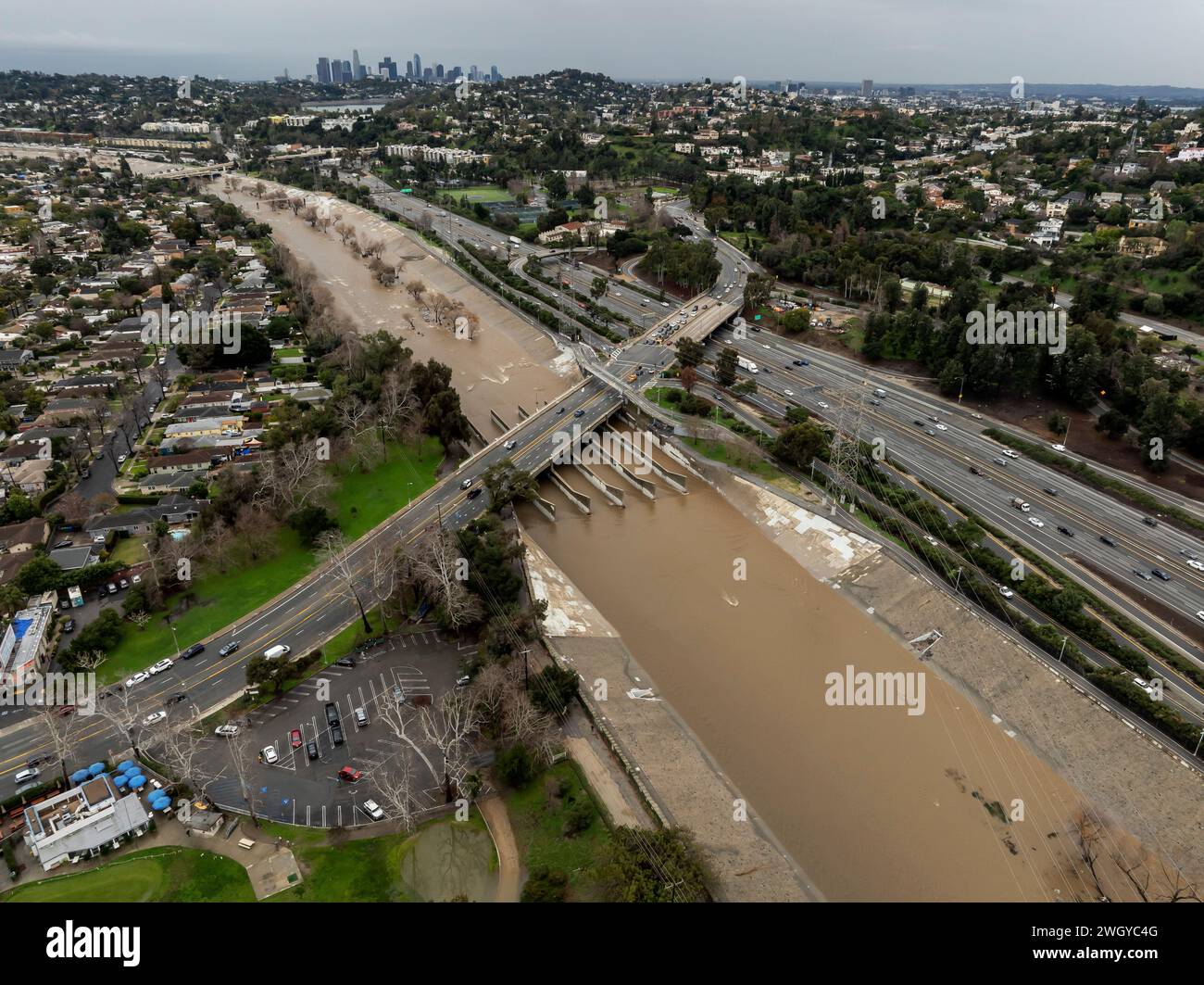 Los Angeles USA 06th Feb 2024 Drone View Of The LA River Full Of   Los Angeles Usa 06th Feb 2024 Drone View Of The La River Full Of Muddy Run Off Water From The Atmospheric River Rain Storm Much Of Las Rainwater Becomes Run Off And Flows Via The La River In To The Pacific Ocean The 51 Mile Long La River Was Built Originally As A Flood Control Channel To Handle Heavy Rain Fall Run Off 262024 Los Angeles Ca Usa Photo By Ted Soquisipa Usa Credit Sipa Usaalamy Live News 2WGYC4G 