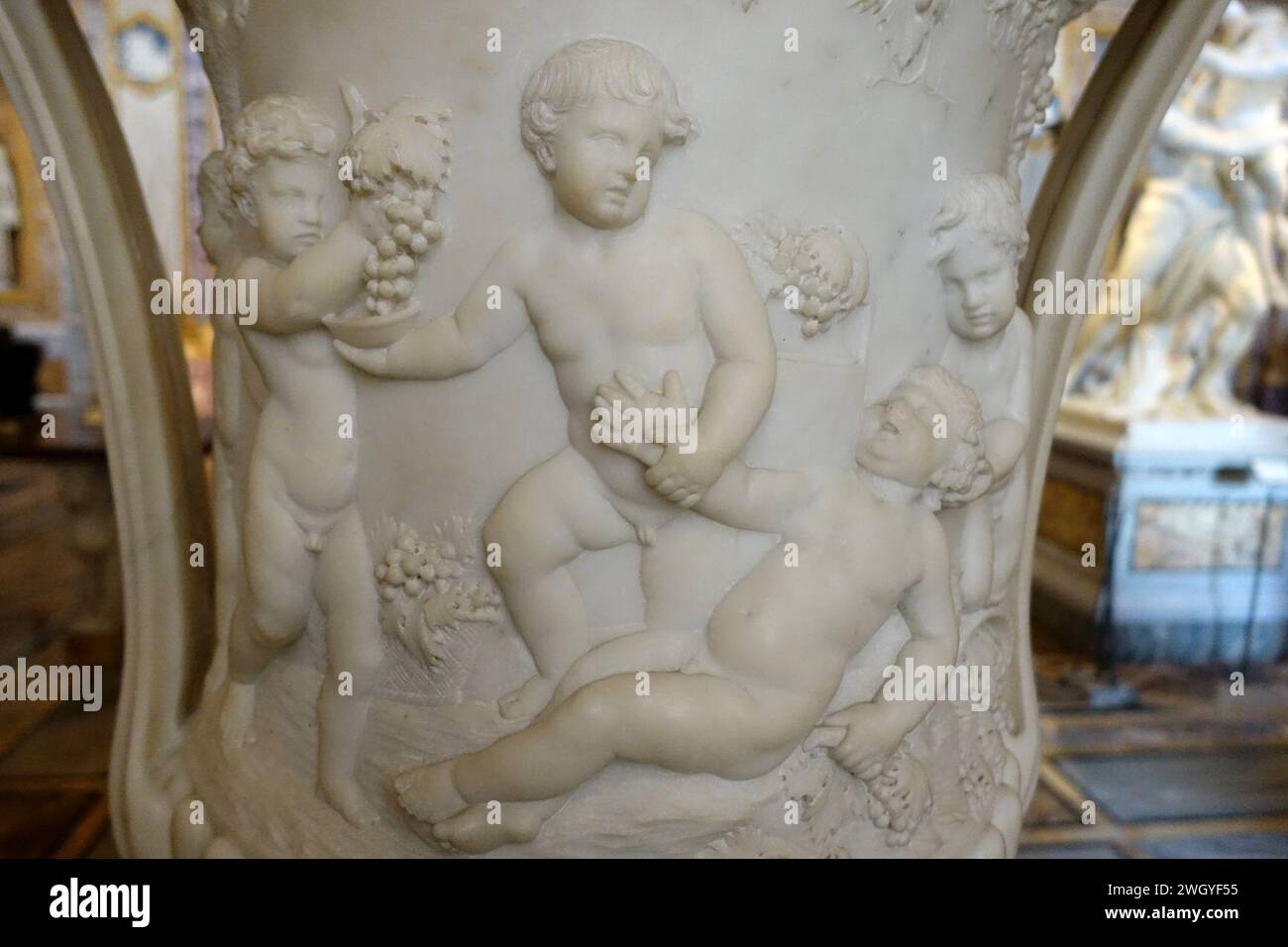 Autumn by Massimiliano Laboureur and Lorenzo Cardelli, detail, 1784-1785, marble Stock Photo