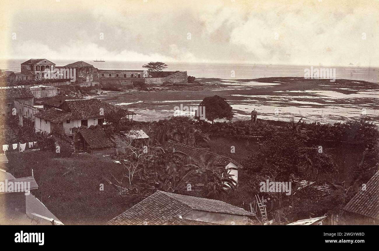 Bahía de Panamá desde el Grand Hotel, Panamá, 1875. Stock Photo