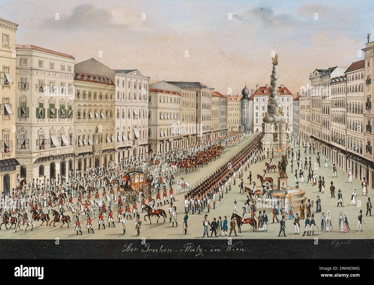 Balthasar Wigand Der Graben-Platz in Wien. Stock Photo