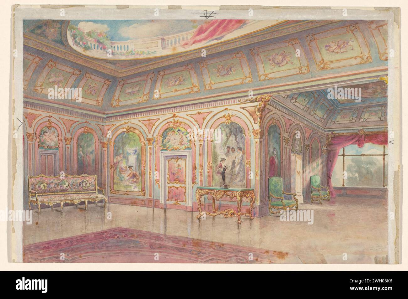 Neapolitan Rococo Design drawing rococo room hi-res stock photography and images - Alamy