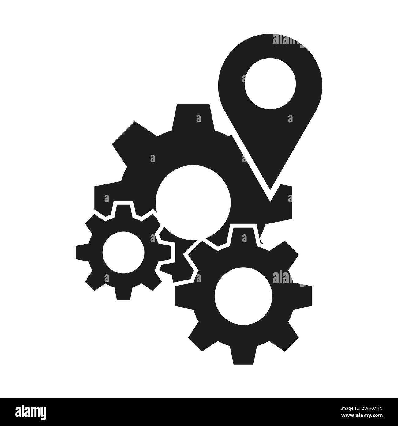 Map pointer setting icon hi-res stock photography and images - Alamy