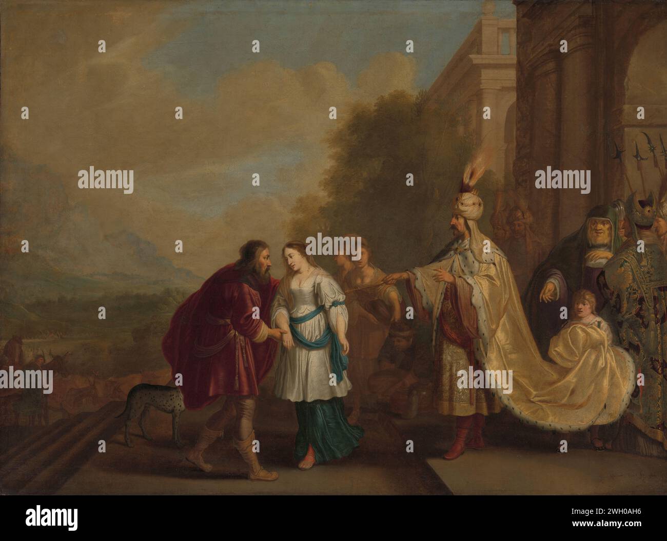 Pharaoh Gives Sarah Back to Abraham, Isaac Isaacsz, 1640 painting Pharaoh gives Sara back to