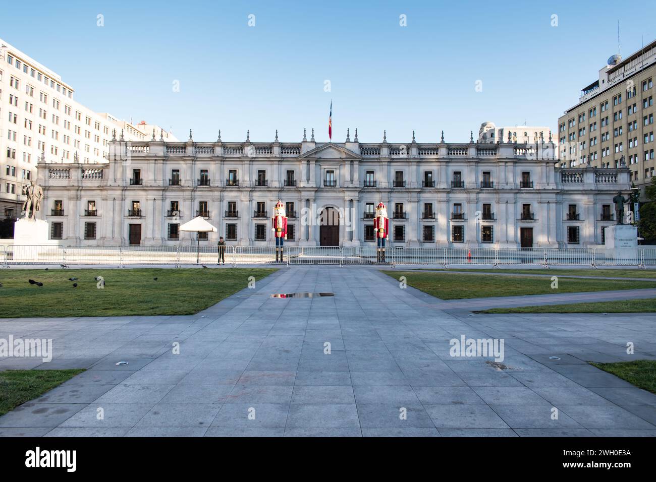 Palacio de La Moneda or La Moneda, the presidential palace located in downtown Santiago. Stock Photo