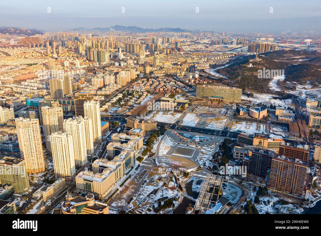 QINGDAO, CHINA FEBRUARY 6, 2024 The scenery after snow falls in the