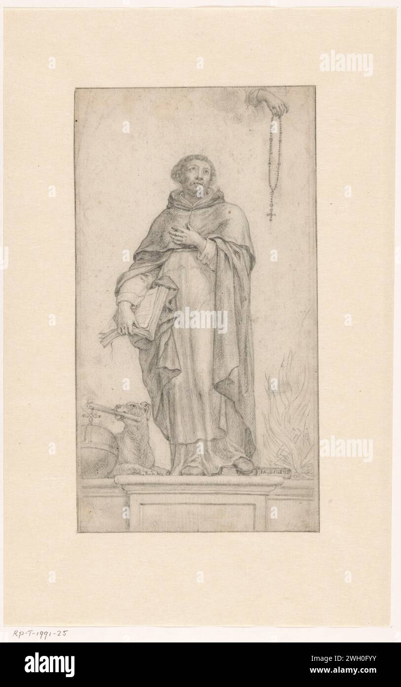 The H. Dominicus, standing up, Anonymous, c. 1600 - c. 1699 drawing ...