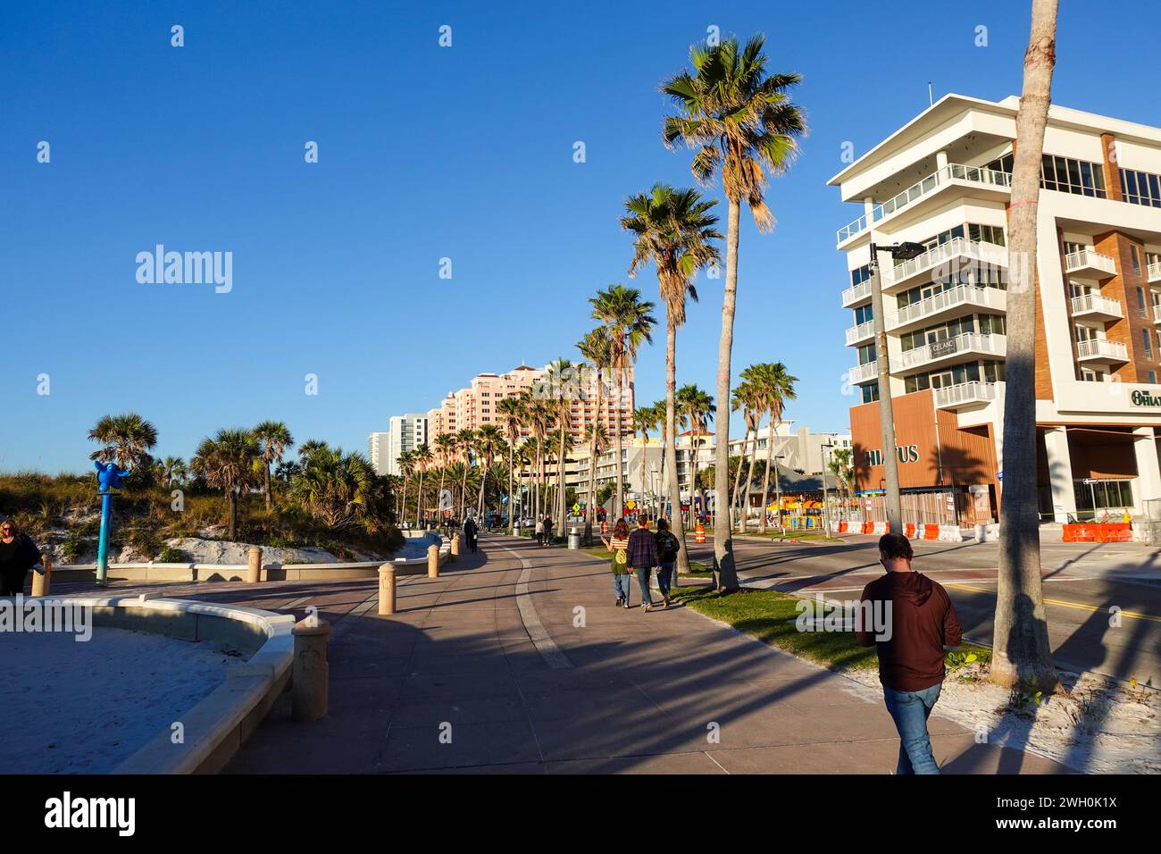 People on Mandalay Avenue at Clearwater, Florida, on a sunny day Stock Photo