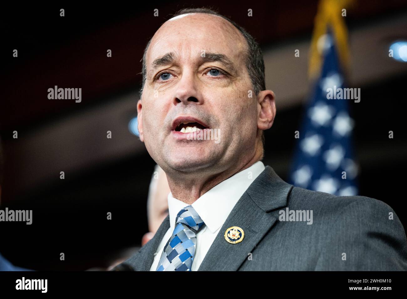 Washington, United States. 06th Feb, 2024. U.S. Representative Bob Good (R-VA) speaking about a House resolution declaring that former President Donald Trump (R) did not engage in an insurrection against the United States at the U.S. Capitol. Credit: SOPA Images Limited/Alamy Live News Stock Photo