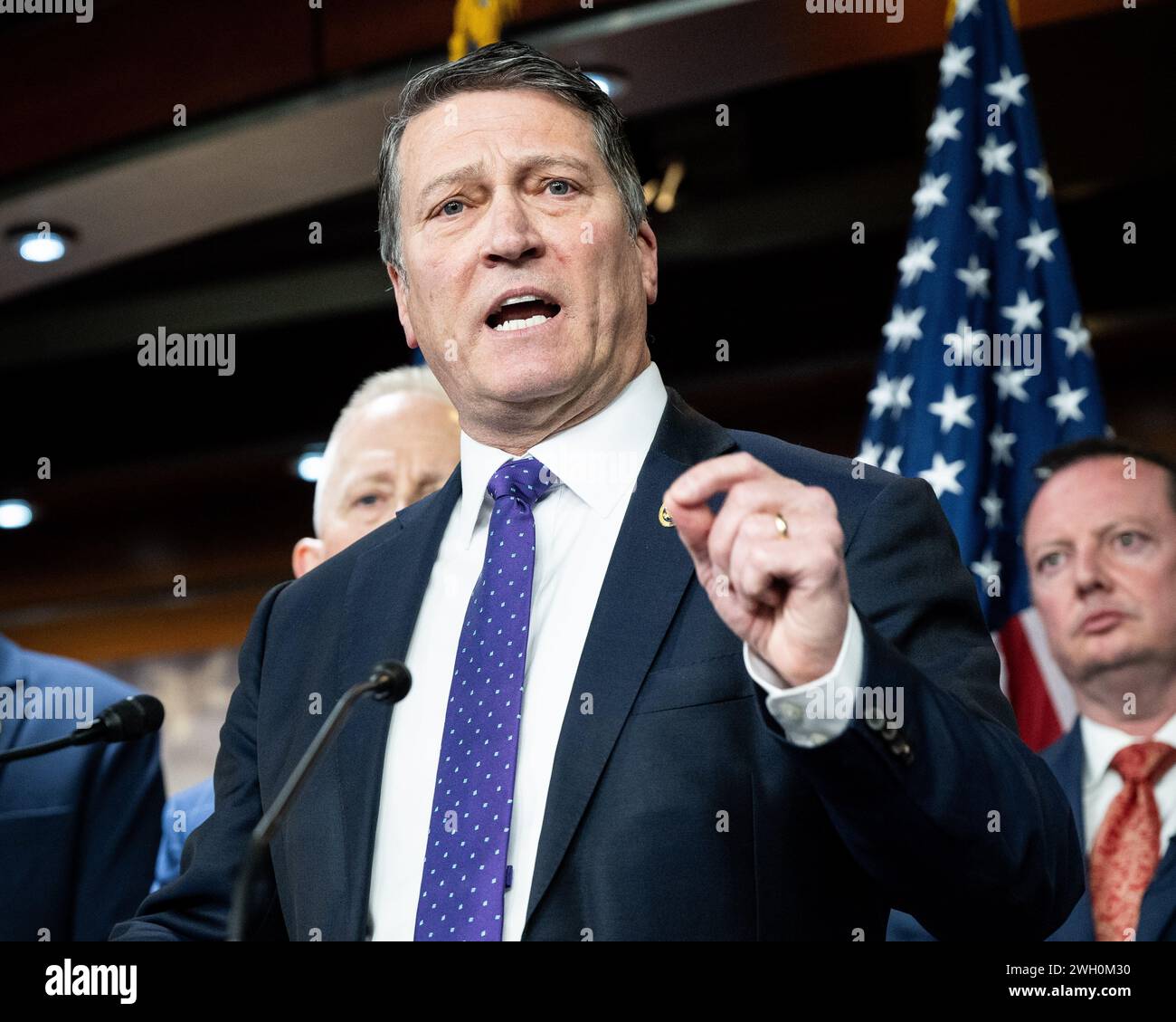 Washington, United States. 06th Feb, 2024. U.S. Representative Ronny Jackson (R-TX) speaking about a House resolution declaring that former President Donald Trump (R) did not engage in an insurrection against the United States at the U.S. Capitol. Credit: SOPA Images Limited/Alamy Live News Stock Photo