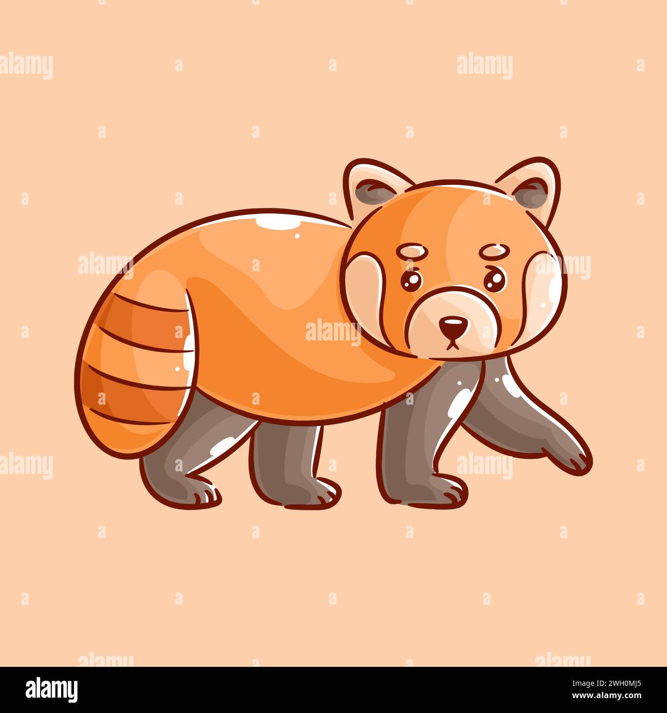 Hand drawn cute red panda design Hand drawn cute red panda design