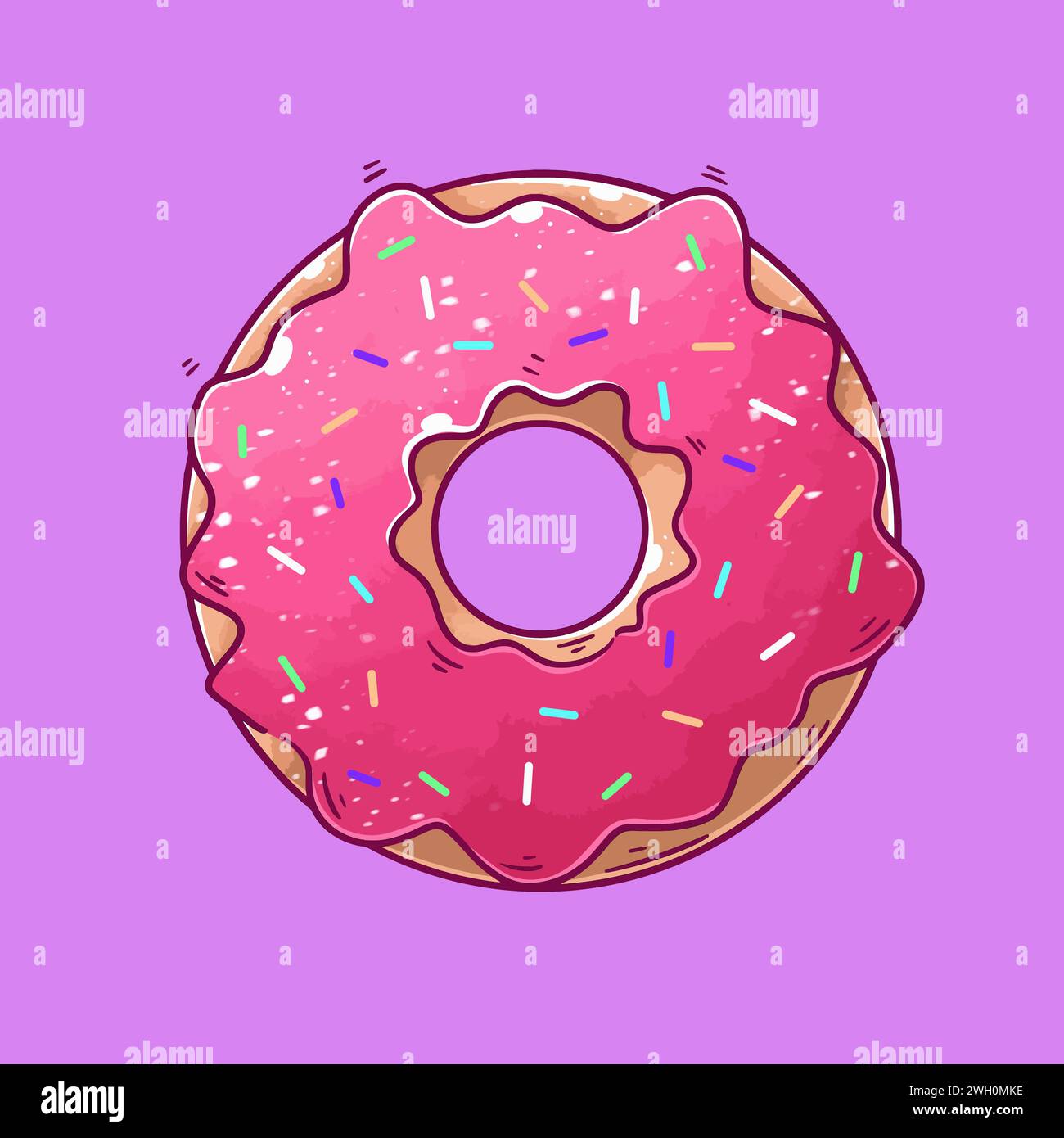 Hand drawn donuts cartoon vector Stock Vector Image & Art - Alamy