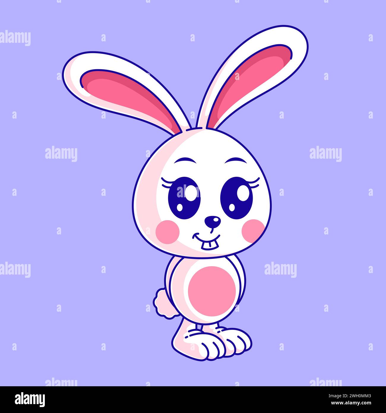 Cute rabbit standing in cartoon style Stock Vector Image & Art Alamy