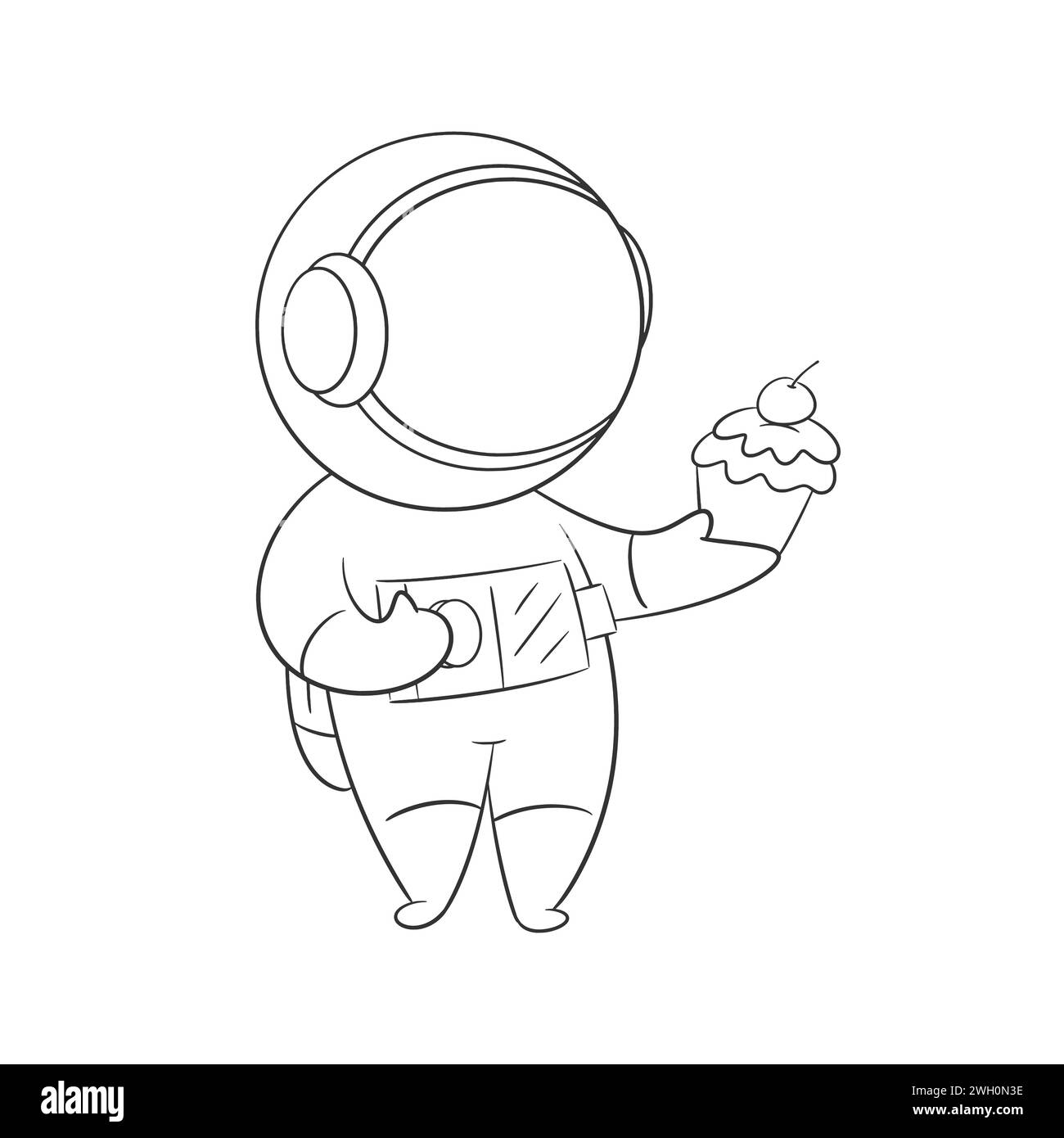 Astronauts Get Fat Because They Eat Too Much For Coloring Stock Vector astronauts-get-fat-because-they-eat-too-much-for-coloring-stock-vector