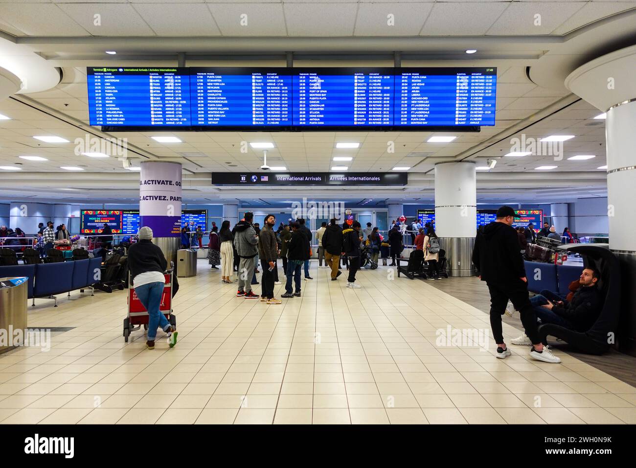 Arrival at Toronto Airport Terminal 3 Stock Photo