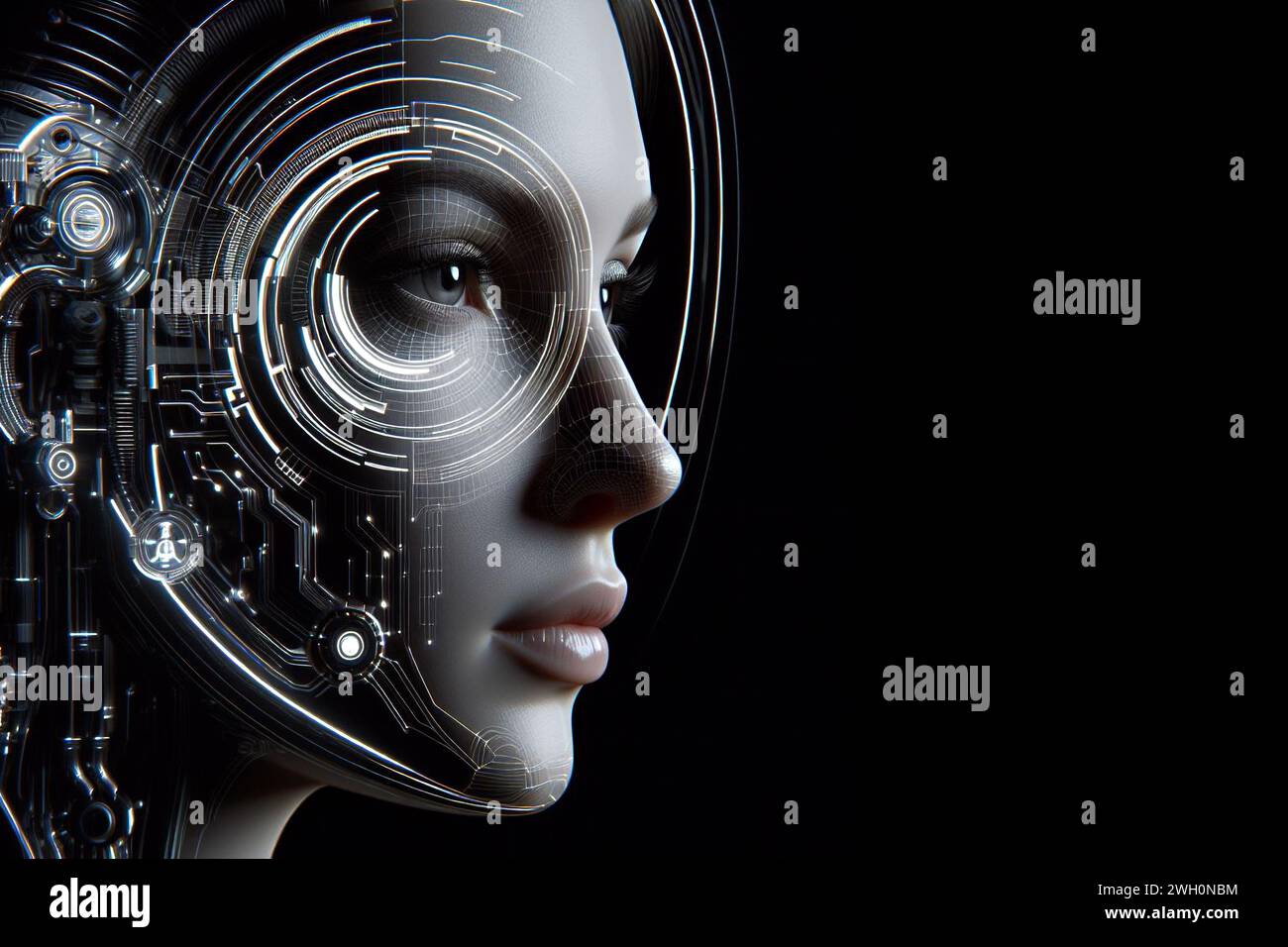 Female AI robot Stock Photo