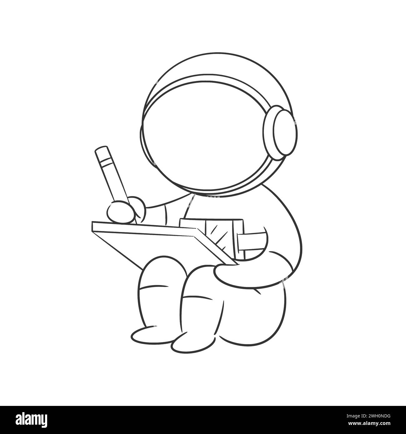 astronaut-making-a-drawing-on-a-tablet-for-coloring-stock-vector-image