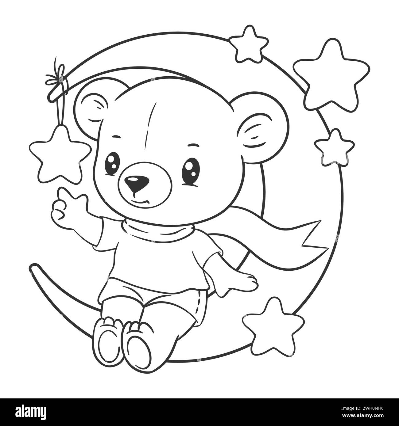 Teddy bear on the moon for coloring Stock Vector Image & Art - Alamy