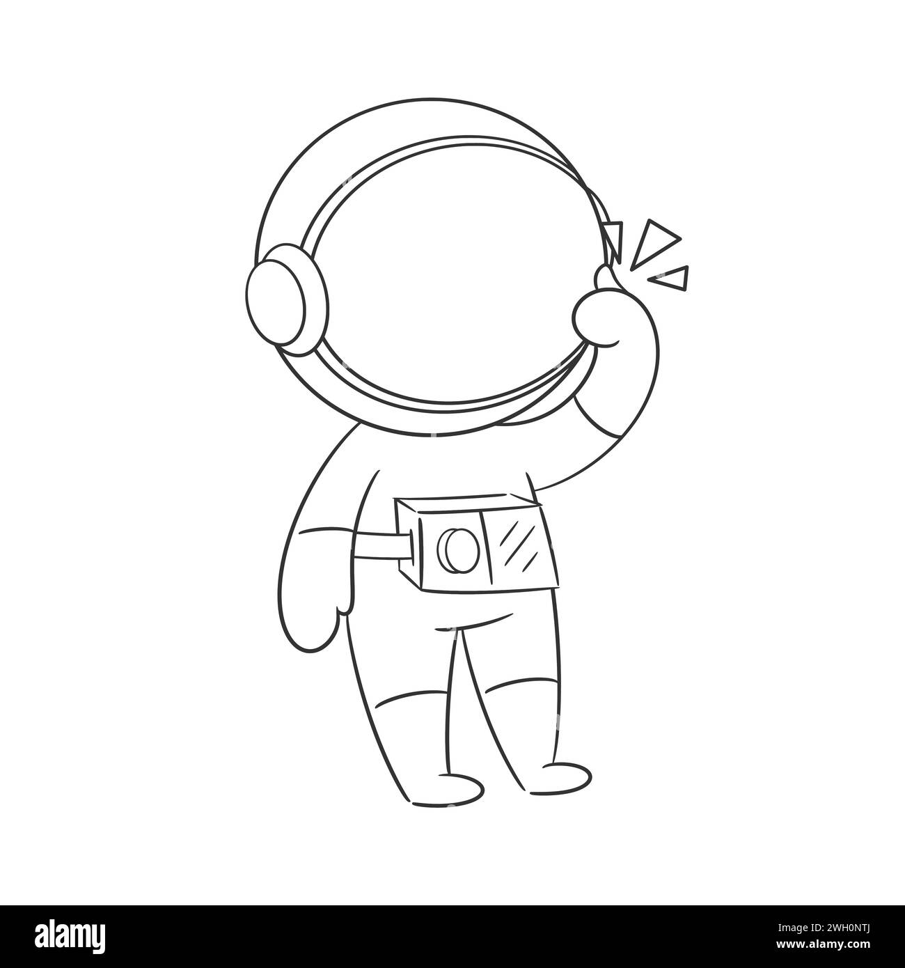 Astronaut giving appreciation while giving thumbs up for coloring Stock