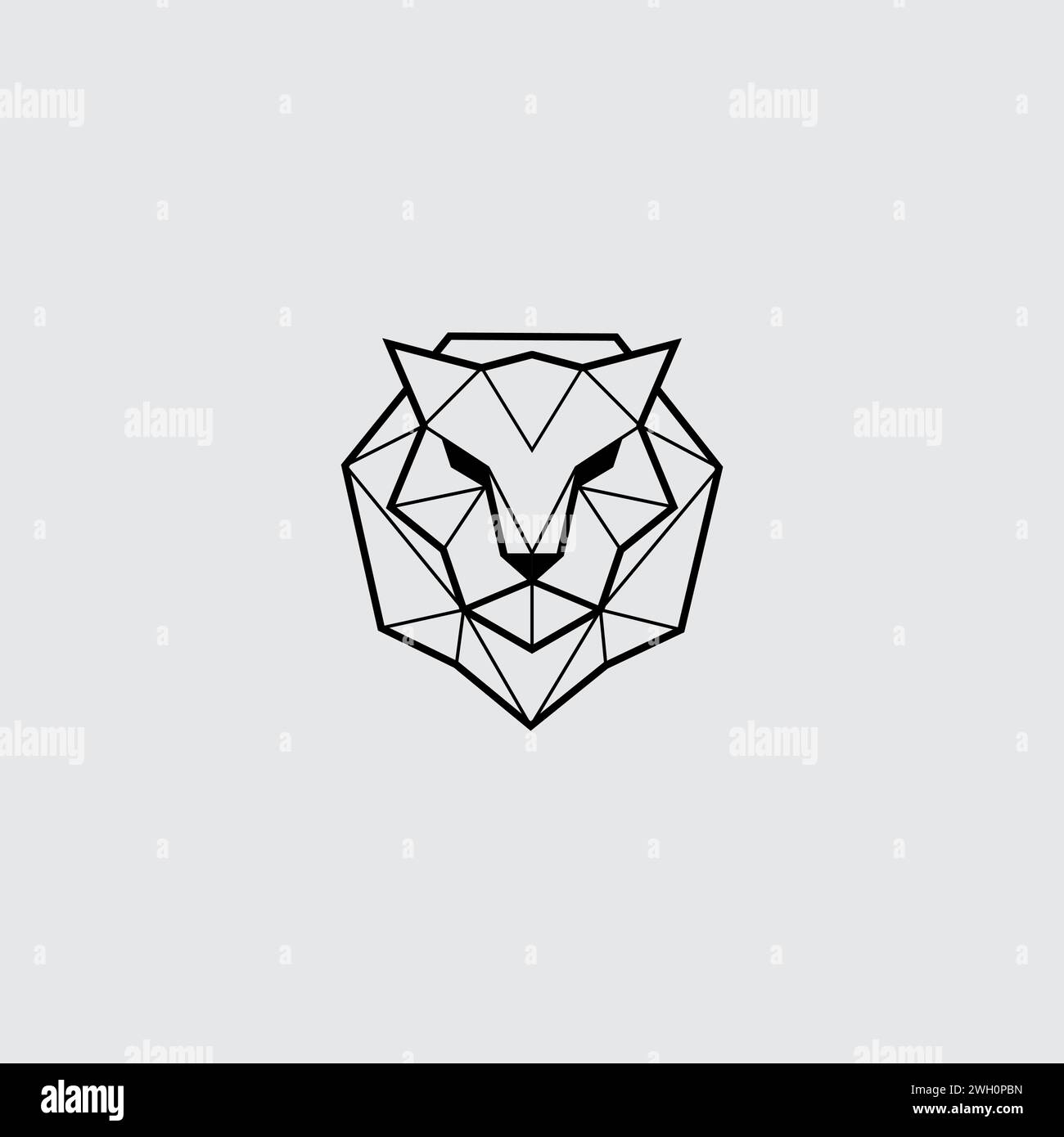tiger line logo simple. Geometric Tiger Head Logo Stock Vector