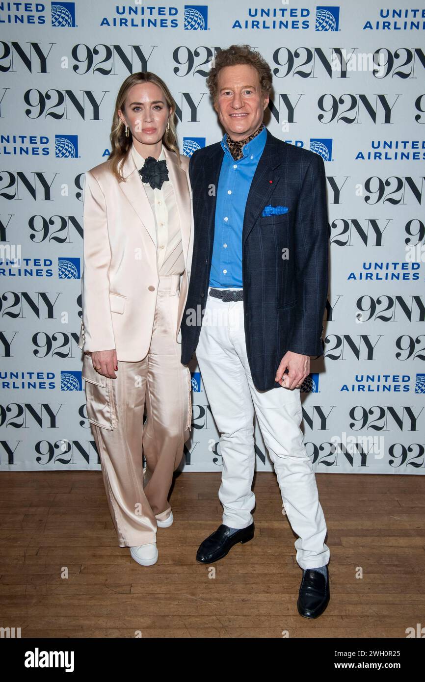 New York, United States. 06th Feb, 2024. (L-R) Emily Blunt and Tom Kaplan attend a discussion of the film 'Oppenheimer' at the 92nd Street Y in New York City. Credit: SOPA Images Limited/Alamy Live News Stock Photo