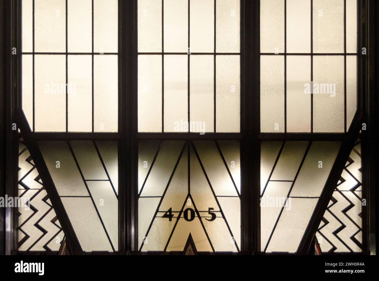 Detail in elevator lobby of the Chrysler Building in New York City Stock Photo