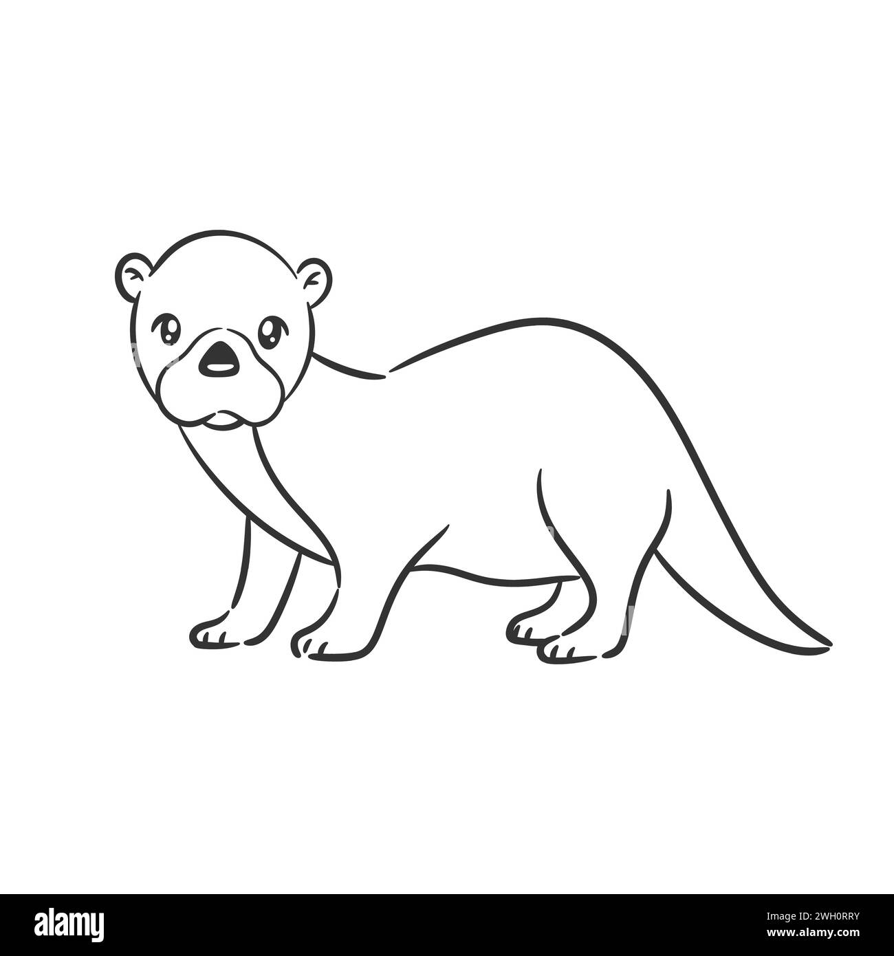 Hand drawn cute beaver design for coloring Stock Vector Image & Art - Alamy